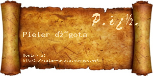 Pieler Ágota névjegykártya